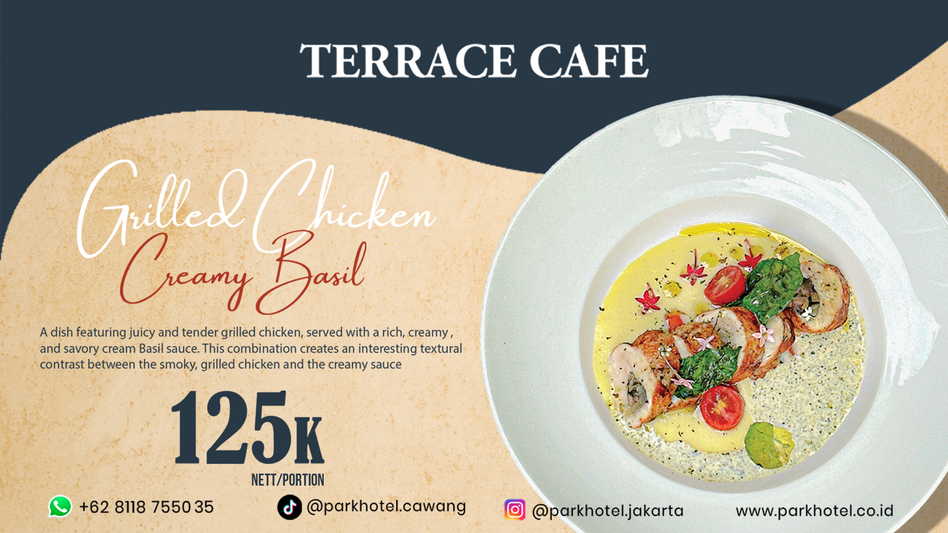 Grilled Chicken Creamy Basil